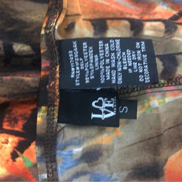 Love Tease Brown Multicolor Halter Blouse Size S - Picture 4 of 5